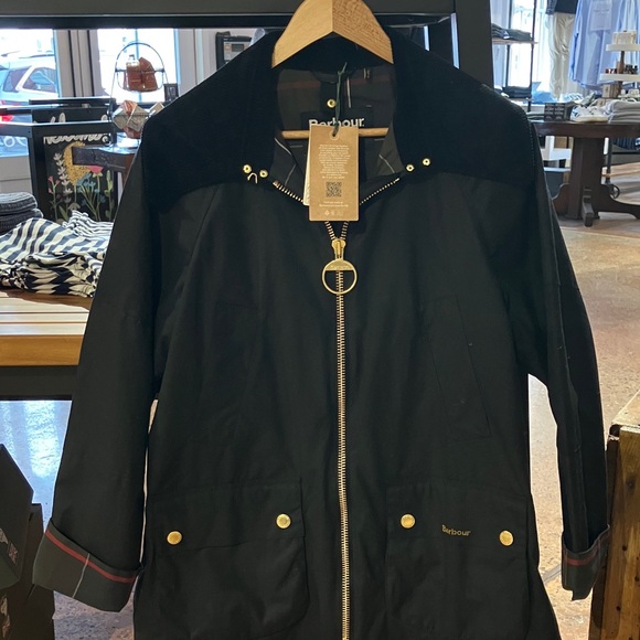 Barbour Jackets & Blazers - Barbour Black Jacket with Gold Details